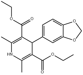 3,5-PYRIDINEDICARBOXYLIC ACID, 4-(1,3-BENZODIOXOL-5-YL)-1,4-DIHYDRO-2,6-DIMETHYL-, DIETHYL ESTER 구조식 이미지