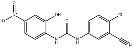 N-(4-클로로-3-시아노페닐)-N'-(2-하이드록시-4-니트로페닐)우레아 구조식 이미지