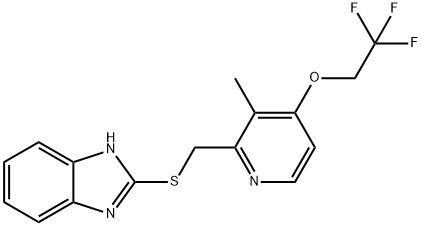 2-[3-Methyl-4-(2,2,2-trifluoroethoxy)-2-pyridinyl]methylthio-1H-benzimidazole 구조식 이미지