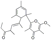 (+)-2-Methoxy-3,5-dimethyl-6-[1,3,5-trimethyl-2-[1,3-dimethyl-4-oxo-1-hexenyl]-3,5-cyclohexadien-1-yl]-4H-pyran-4-one 구조식 이미지