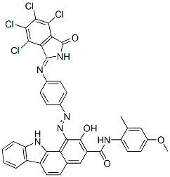 1-[[4-[(4,5,6,7-Tetrachloro-3-oxo-isoindoline-1-ylidene)amino]phenyl]azo]-2-hydro xy-N-(4-methoxy-2-methylphenyl)-11H-benzo[a]carbazole-3-carboxamide 구조식 이미지