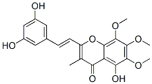 2-[(E)-2-(3,5-Dihydroxyphenyl)ethenyl]-5-hydroxy-6,7,8-trimethoxy-3-methyl-4H-1-benzopyran-4-one 구조식 이미지