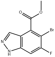 1H-Indazole-4-carboxylic acid, 5-broMo-6-fluoro-, Methyl ester Structure