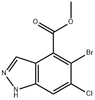 1H-Indazole-4-carboxylic acid, 5-broMo-6-chloro-, Methyl ester Structure