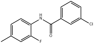 3-클로로-N-(2-플루오로-4-메틸페닐)벤자미드 구조식 이미지
