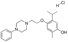 2-methyl-4-[2-(4-phenylpiperazin-1-yl)ethoxy]-5-propan-2-yl-phenol hyd rochloride 구조식 이미지