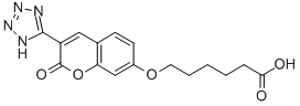 6-((2-Oxo-3-(1H-tetrazol-5-yl)-2H-1-benzopyran-7-yl)oxy)hexanoic acid 구조식 이미지