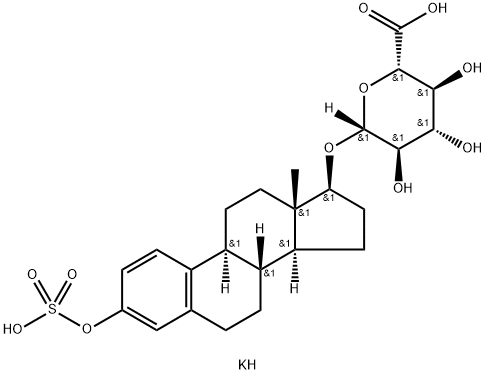 beta-Estradiol-3-sulfate-17-glucopyranosiduronic acid dipotassium salt Structure