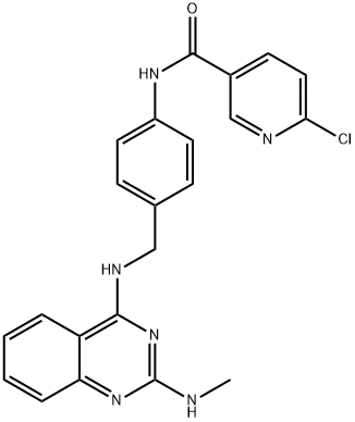 3-PyridinecarboxaMide, 6-chloro-N-[4-[[[2-(MethylaMino)-4-quinazolinyl]aMino]Methyl]phenyl]- Structure