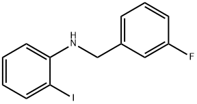 N-(3-플루오로벤질)-2-요오도아닐린 구조식 이미지