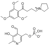 (4-Formyl-5-hydroxy-6-methylpyridin-3-yl)methyl dihydrogen phosphate 4-pyrrolidin-1-yl-1-(2,4,6-trimethoxyphenyl)butan-1-one Structure
