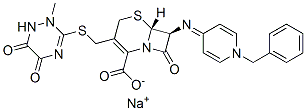 sodium (6R,7S)-7-[(1-benzylpyridin-4-ylidene)amino]-3-[(2-methyl-5,6-d ioxo-1H-1,2,4-triazin-3-yl)sulfanylmethyl]-8-oxo-5-thia-1-azabicyclo[4 .2.0]oct-2-ene-2-carboxylate 구조식 이미지