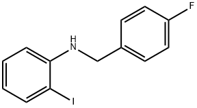 N-(4-플루오로벤질)-2-요오도아닐린 구조식 이미지