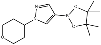 1-(tetrahydro-2H-pyran-4-yl)-4-(4,4,5,5-tetramethyl-1,3,2-dioxaborolan-2-yl)-1H-pyrazole 구조식 이미지