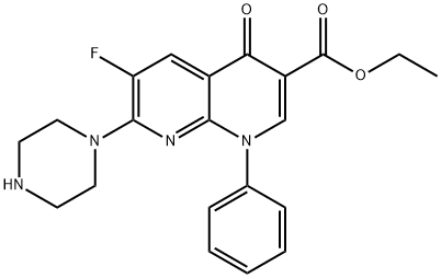 6-FLUORO-4-OXO-1-PHENYL-7-PIPERAZIN-1-YL-1,4-DIHYDRO-[1,8]NAPHTHYRIDINE-3-CARBOXYLIC ACID ETHYL ESTER 구조식 이미지