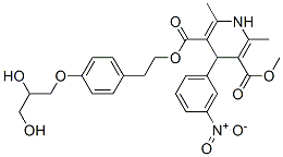2-[4-(2,3-dihydroxypropoxy)phenyl]ethyl methyl 2,6-dimethyl-4-(3-nitro phenyl)-1,4-dihydropyridine-3,5-dicarboxylate Structure