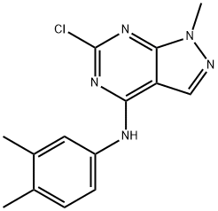 6-Chloro-N-(3,4-dimethylphenyl)-1-methyl-1H-pyrazolo[3,4-d]pyrimidin-4-amine 구조식 이미지