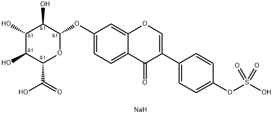 Daidzein7-β-D-Glucuronide4'-설페이트이나트륨염 구조식 이미지