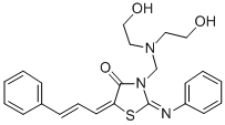 4-Thiazolidinone, 3-((bis(2-hydroxyethyl)amino)methyl)-5-cinnamylidene -2-(phenylimino)- 구조식 이미지