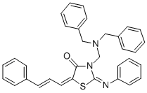 4-Thiazolidinone, 5-cinnamylidene-3-((dibenzylamino)methyl)-2-(phenyli mino)- Structure