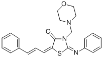 3-(모르폴리노메틸)-2-(페닐이미노)-5-신나밀리덴-4-티아졸리디논 구조식 이미지