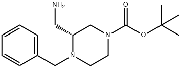 (R)-tert-부틸3-(a미노메틸)-4-벤질피페라진-1-카르복실레이트 구조식 이미지
