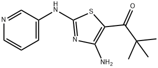 1-[4-Amino-2-(pyridin-3-ylamino)-1,3-thiazol-5-yl]-2,2-dimethylpropan-1-one 구조식 이미지