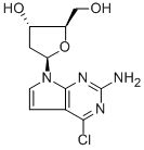 2-AMINO-4-CHLORO-7-(BETA-D-2-DEOXYRIBOFURANOSYL)PYRROLO-[2,3-D]PYRIMIDINE 구조식 이미지