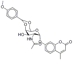 4-메틸루엠벨리페릴2-아세타미도-2-데옥시-4,6-O-(p-메톡시페닐메틸렌)-α-D-갈락토피라노사이드 구조식 이미지