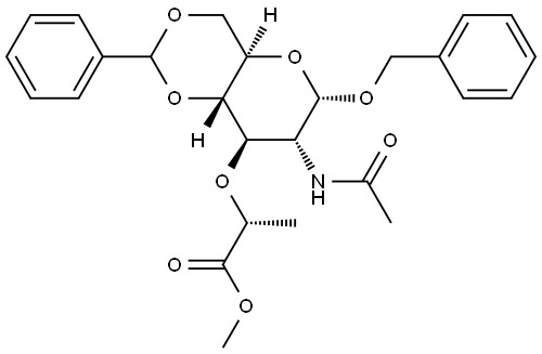 Benzyl N-Acetyl-4,6-O-benzylidene-α-D-muramic Acid, Methyl Ester Structure