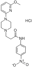 1-Piperazinepropanamide, 4-(6-methoxy-2-pyridinyl)-N-(4-nitrophenyl)-,  monohydrochloride 구조식 이미지