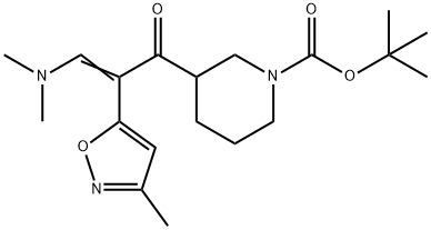 (E)-tert-butyl 3-(3-(diMethylaMino)-2-(3-Methylisoxazol-5-yl)acryloyl)piperidine-1-carboxylate 구조식 이미지