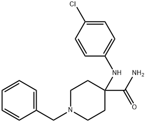 1-benzyl-4-[(4-chlorophenyl)amino]piperidine-4-carboxamide Structure