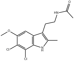 N-[2-(6,7-dichloro-5-methoxy-2-methyl-1H-indol-3-yl)ethyl]acetamide 구조식 이미지