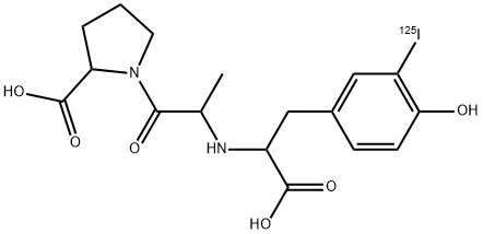 N-(1(S)-카르복시-(4-히드록시-3-요오도페닐)에틸)-알라닐프롤린 구조식 이미지