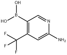 6-아미노-4-(트리플루오로메틸)피리딘-3-일보론산 구조식 이미지