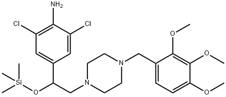 2,6-dichloro-4-(2-(4-((2,3,4-trimethoxyphenyl)methyl)-1-piperazinyl)-1-((trimethylsilyl)oxy)ethyl)benzeneamine Structure