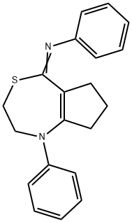 N-[(5E)-1-Phenyl-1,2,3,6,7,8-hexahydro-5H-cyclopenta[e][1,4]thiazepin- 5-ylidene]aniline Structure