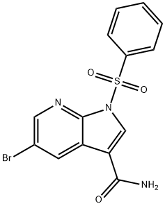1H-Pyrrolo[2,3-b]pyridine-3-carboxamide, 5-bromo-1-(phenylsulfonyl)- 구조식 이미지