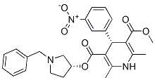 3,5-Pyridinedicarboxylic acid, 1,4-dihydro-2,6-dimethyl-4-(3-nitrophenyl)-, methyl 1-(phenylmethyl)-3-pyrrolidinyl ester, [R-(R*,R*)]- Structure