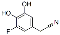 Benzeneacetonitrile,  3-fluoro-4,5-dihydroxy- Structure