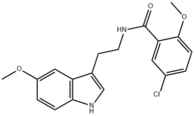 5-Chloro-2-methoxy-N-[2-(5-methoxy-
1H-indol-3-yl)-ethyl]-benzamide Structure