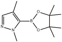 1,4-DiMethyl-5-(4,4,5,5-tetraMethyl-1,3,2-dioxaborolan-2-yl)-1H-pyrazole 구조식 이미지
