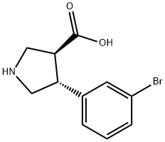 (3S,4R)-4-(3-BROMOPHENYL)PYRROLIDINE-3-CARBOXYLIC ACID Structure