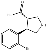 (3S,4R)-4-(2-BROMOPHENYL)PYRROLIDINE-3-CARBOXYLIC ACID 구조식 이미지