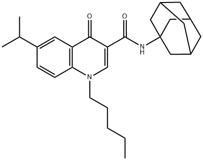 N-(Adamant-1-yl)-6-isopropyl-4-oxo-1-pentyl-1,4-dihydroquinolin-3-carboxamide 구조식 이미지