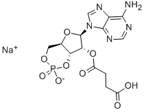 2'-O-MONOSUCCINYLADENOSINE-3',5'-CYCLIC MONOPHOSPHATE SODIUM SALT 구조식 이미지