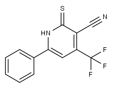 2-MERCAPTO-6-PHENYL-4-(TRIFLUOROMETHYL)NICOTINONITRILE Structure