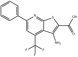 3-AMINO-6-PHENYL-4-(TRIFLUOROMETHYL)THIENO[2,3-B]PYRIDINE-2-CARBOXYLIC ACID Structure