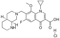 1-cyclopropyl-6-fluoro-8-Methoxy-7-(((4aS,8aS)-octahydro-1,7-naphthyridin-7(1H)-yl)Methyl)-4-oxo-1,4-dihydroquinoline-3-carboxylic acid hydrochloride Structure